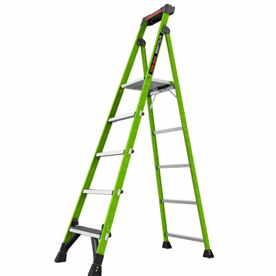 Ladders * | Mighty Lite, 7 Model Ansi Type Iaa 375 Lb Rated, Fiberglass Stepladder With Ground Cue Little Giant Safety Fashionable