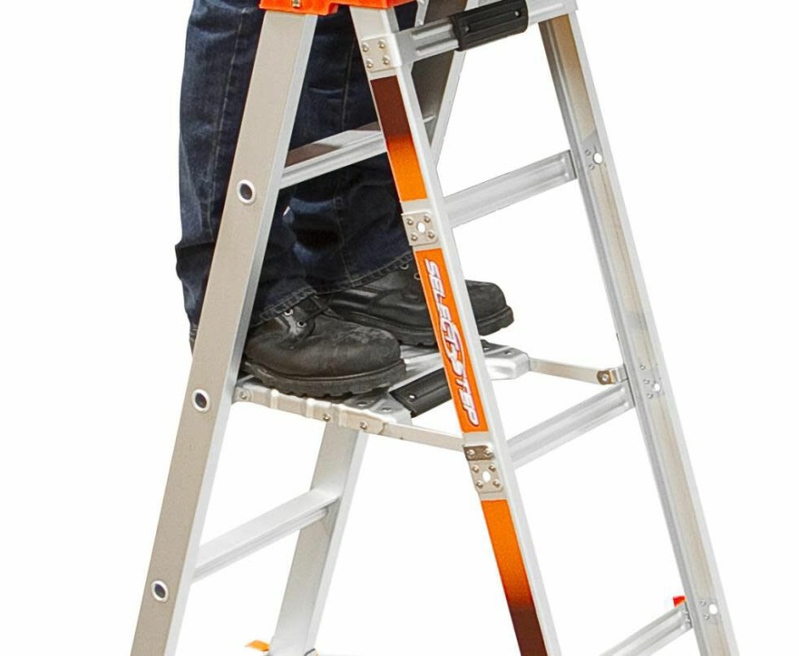 Ladders * | Telescoping Step Ladder Aluminum 8 300Lb 1A Little Giant Safety High Quality