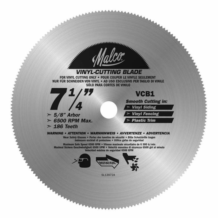 Power Tool Accessories * | 7-1/4In Vinyl Circular Saw Blade Malco Products Best Sale