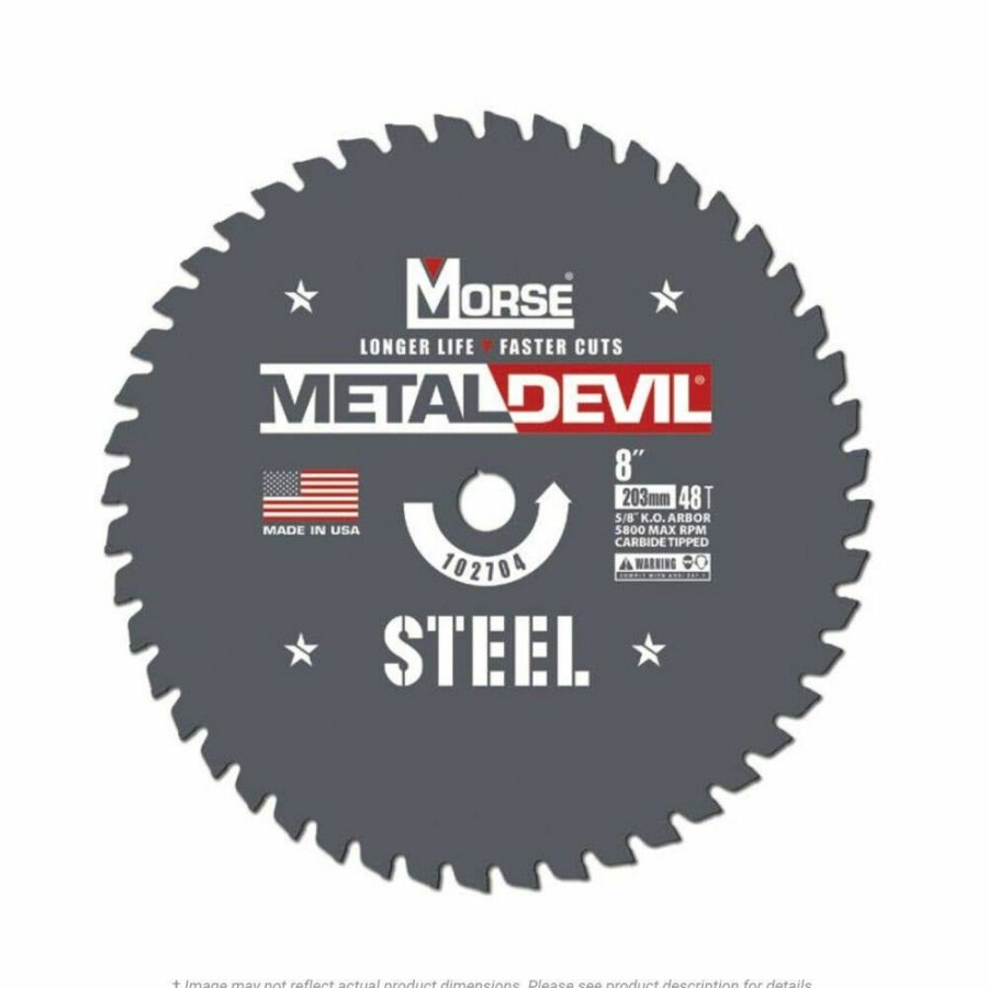 Power Tool Accessories * | Mk Morse 8 48 Tooth Metal Devil Steel Circular Saw Blade Half Price