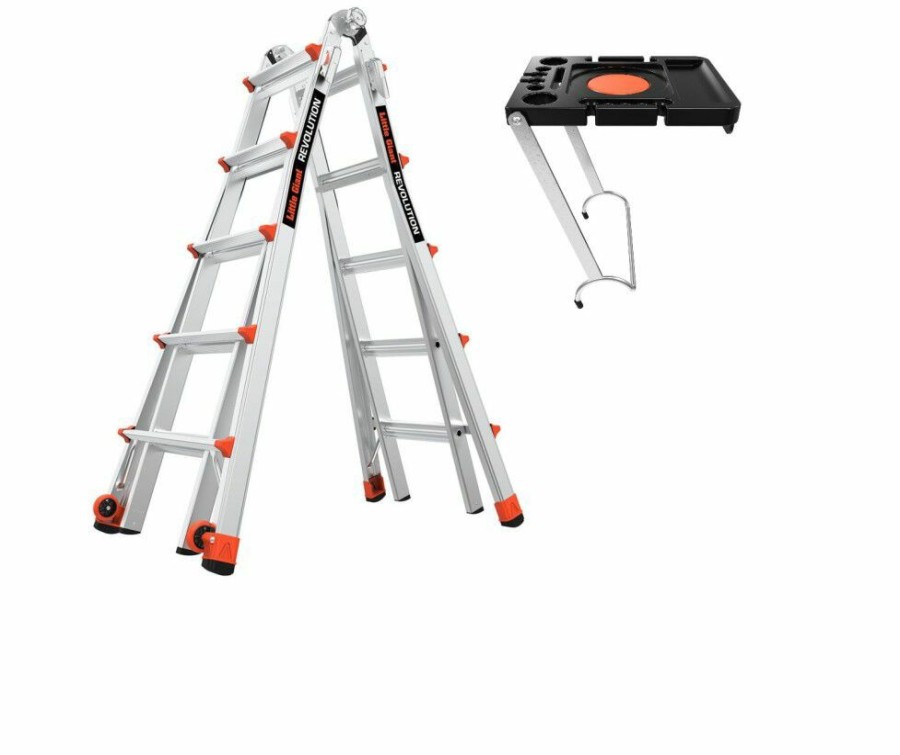 Ladders * | Little Giant Multi Position Ladder 22 Telescoping Type Ia With Project Tray Bundle Little Giant Safety Special Design