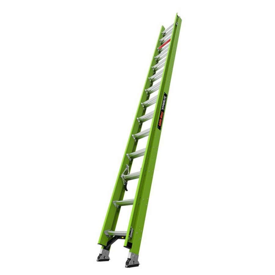 Ladders * | Hyperlite 28 Ft Type Ia Fiberglass Extension Ladder Little Giant Safety Good Quality