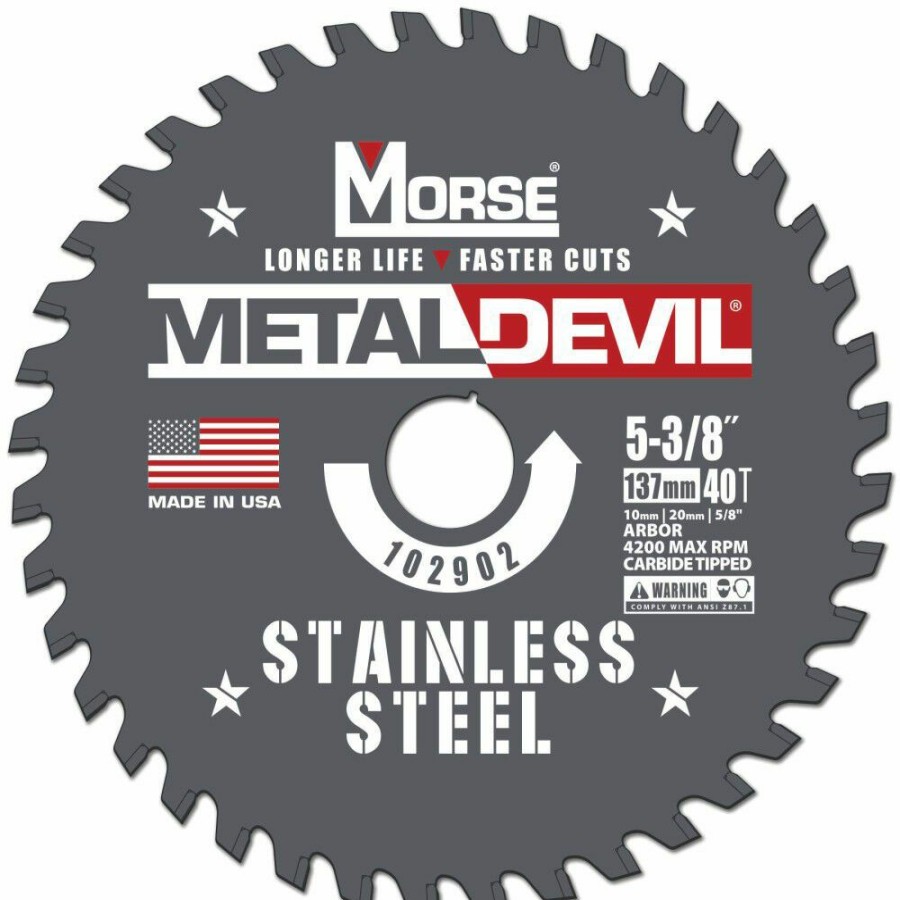 Power Tool Accessories * | Mk Morse 5 3/8 40 Tooth Stainless Steel Circular Saw Blade Best Sale