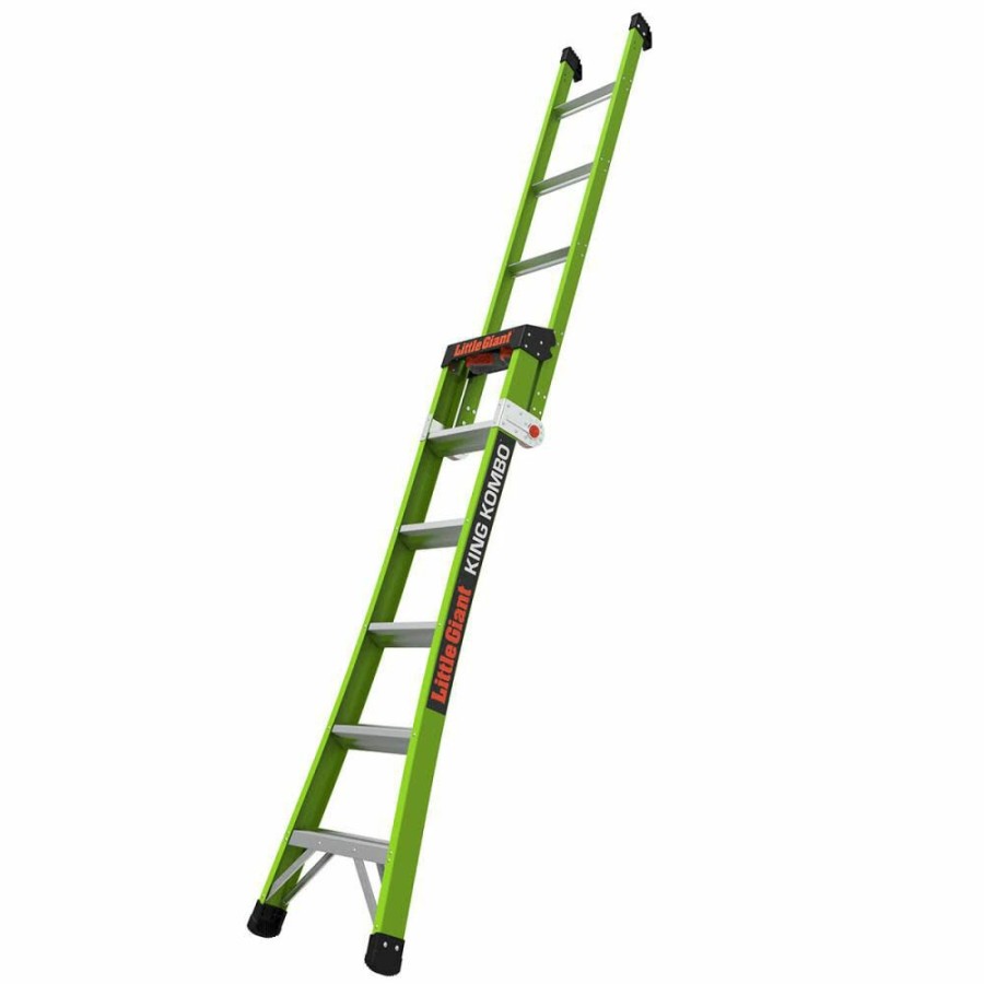 Ladders * | King Kombo Pro Fiberglass 6Ft. 10Ft. 3-In-1 Multi Position Combo Ladder Little Giant Safety Outlet Sale