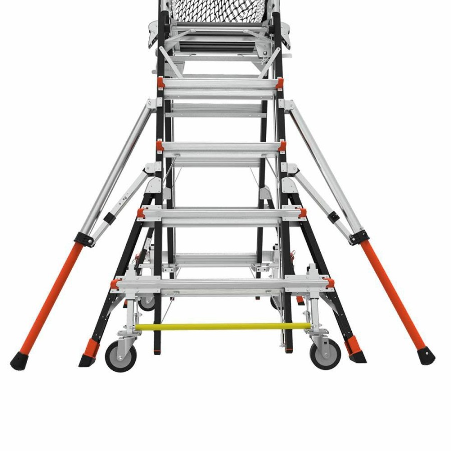 Ladders * | Cage Model 5 Ft. To 9 Ft. Iaa Fg W/ Wheel Lift And Ratchet Levelers Little Giant Safety Online Store