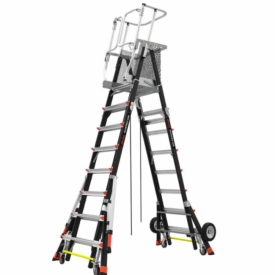 Ladders * | Cage Model 8 Ft. To 14 Ft. Iaa Fg W/ All Terrain Wheels And Wheel Lift Little Giant Safety Limited Edition