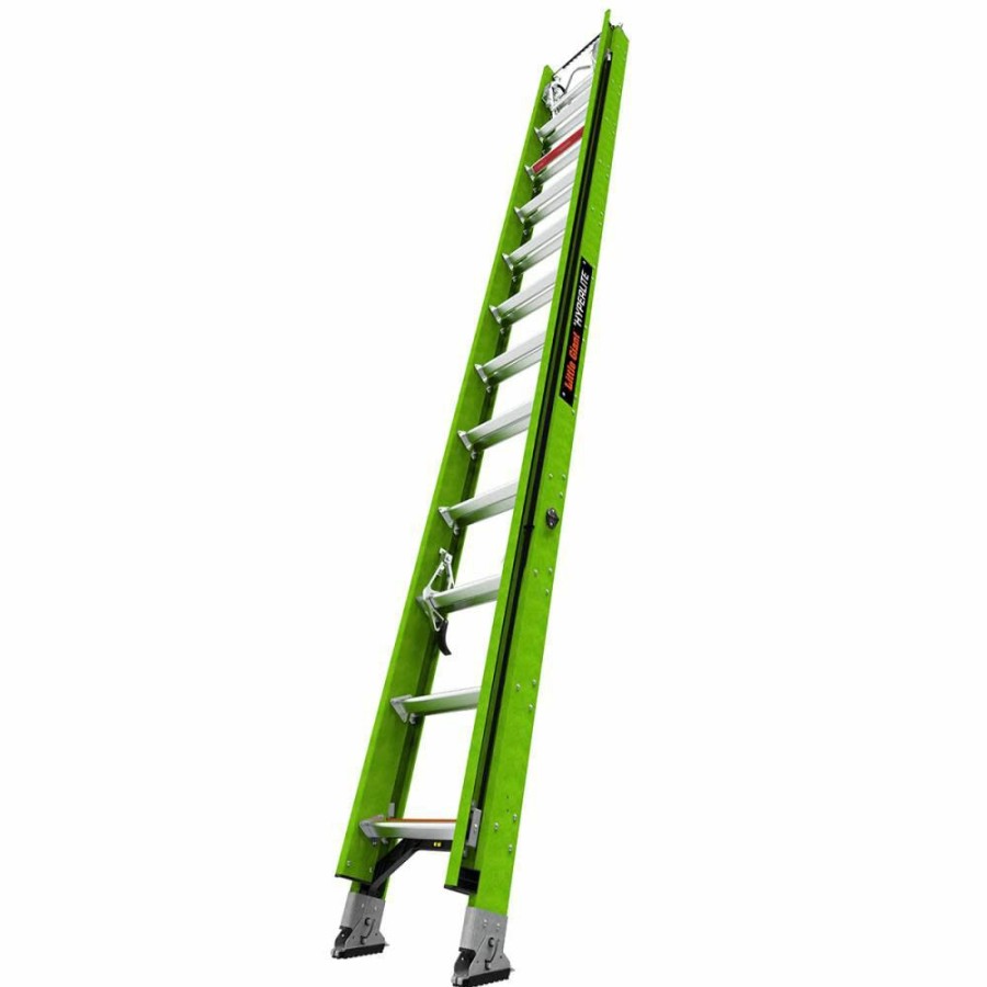 Ladders * | Hyperlite 24 Ft. Iaa Fiberglass Extension Ladder W/ Ch, V-Rung And Claw Little Giant Safety Exclusive Design