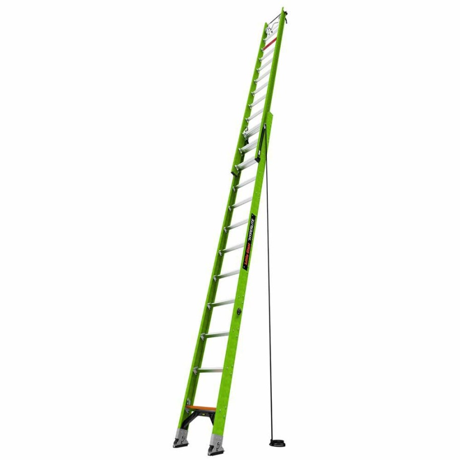 Ladders * | Hyperlite 24 Ft. Iaa Fiberglass Extension Ladder W/ Ch, V-Rung And Claw Little Giant Safety Exclusive Design