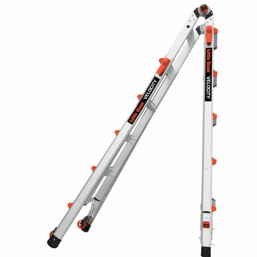 Ladders * | Velocity, Model 22 Ansi Type Ia 300 Lb Rated, Aluminum Articulated Extendable Ladder With Ratchet Levelers Little Giant Safety Online Store