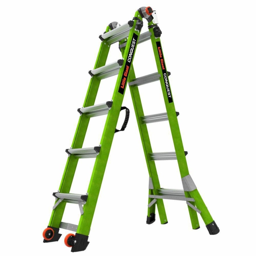 Ladders * | Conquest 2.0 Model 22 Articulated Ladder Type 1A 300Lb Fiberglass Little Giant Safety Absolute Quality