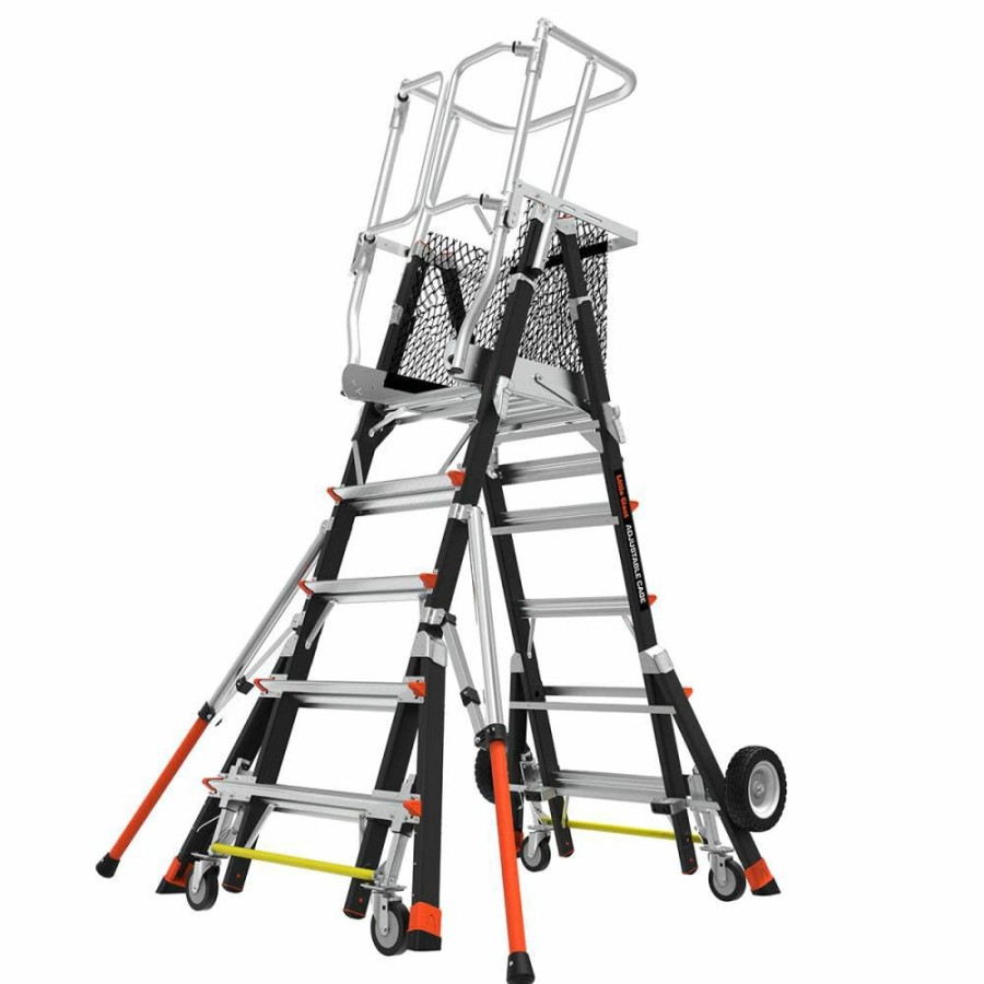 Ladders * | Cage Model 5 Ft. To 9 Ft. Iaa Fg W/ All Terrain Wheels And Wheel Lift Little Giant Safety Half Price