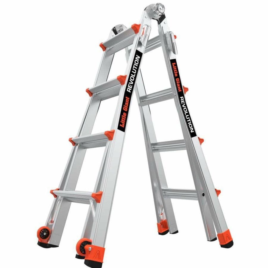 Ladders * | Revolution M17 Aluminum 300 Lb Telescoping Type-1A Multi-Position Ladder Little Giant Safety Bargain Sale