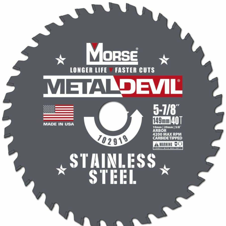 Power Tool Accessories * | Mk Morse 5 7/8 40 Tooth Stainless Steel Circular Saw Blade Exclusive Design