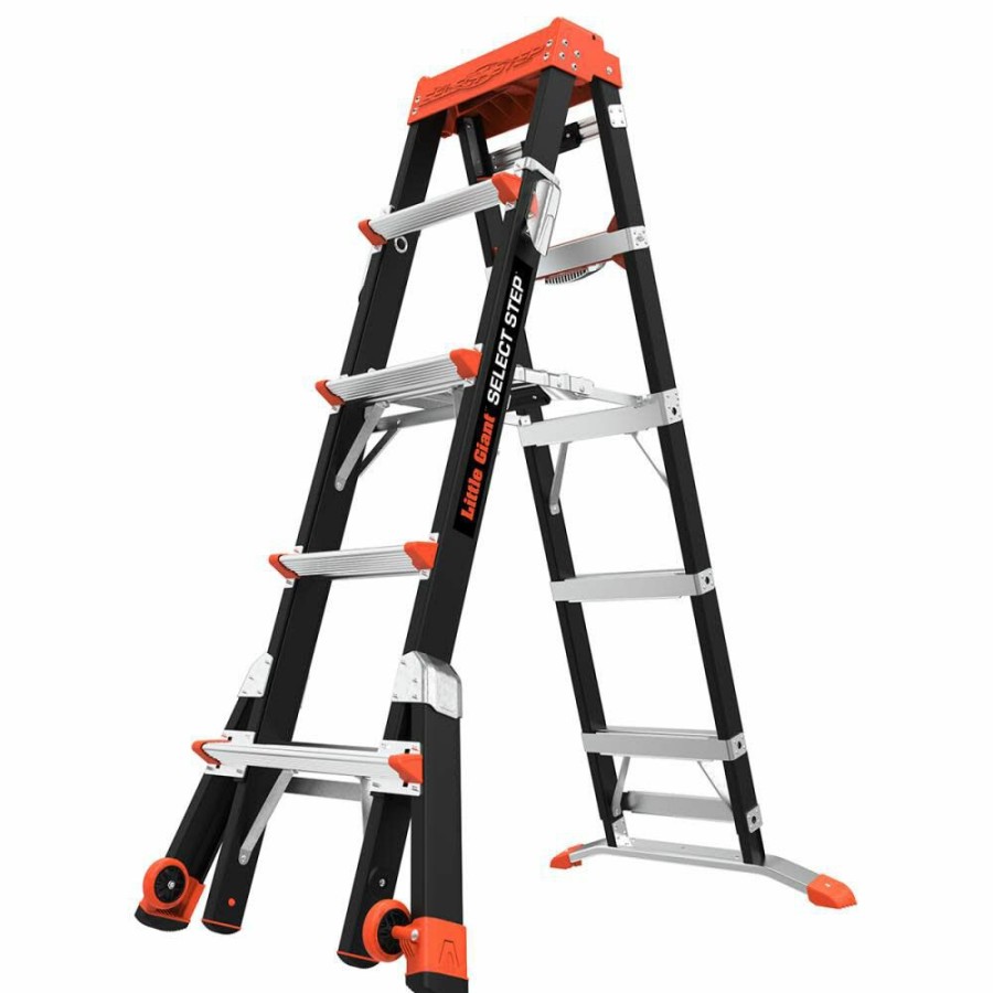 Ladders * | Select Step M5 Type 1Aa Fiberglass Adjustable Step Ladder Little Giant Safety Outlet Sale