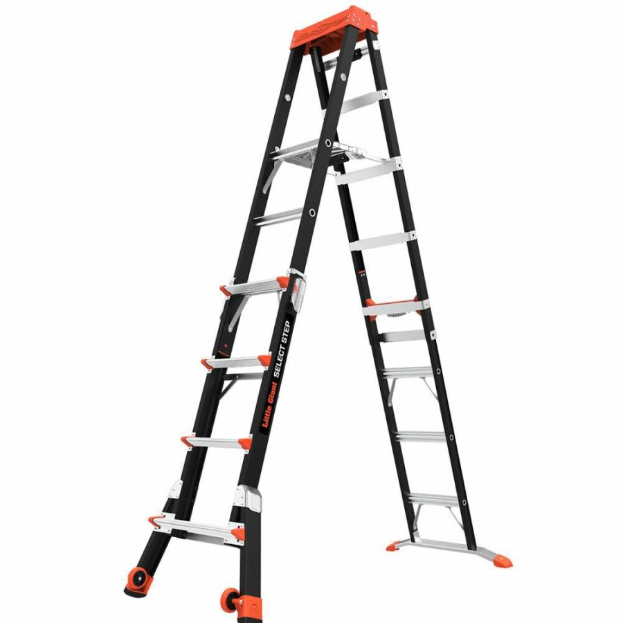 Ladders * | Select Step M5 Type 1Aa Fiberglass Adjustable Step Ladder Little Giant Safety Outlet Sale